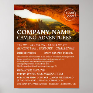 Affiche Grotte, spéléologie Aventure Publicité