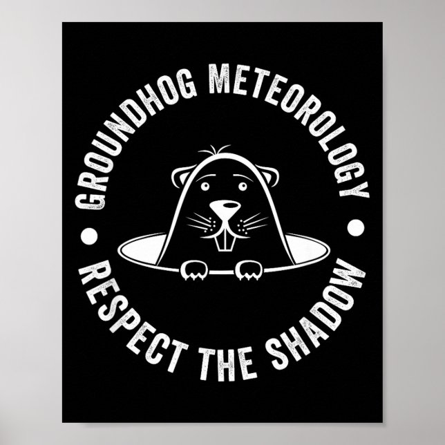 Affiche Groundhog Day Funny Quote , Respect The Shadow Met (Devant)