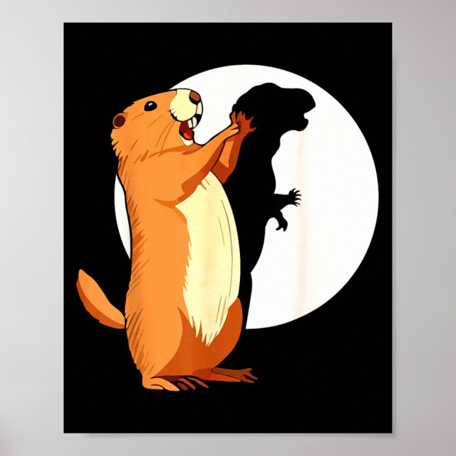 Affiche Groundhog Shadow Dinosaur Funny Puppet Happy Groun (Devant)