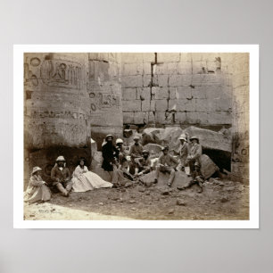 Affiche Group photograph in the Hall of Columns, Karnak, T