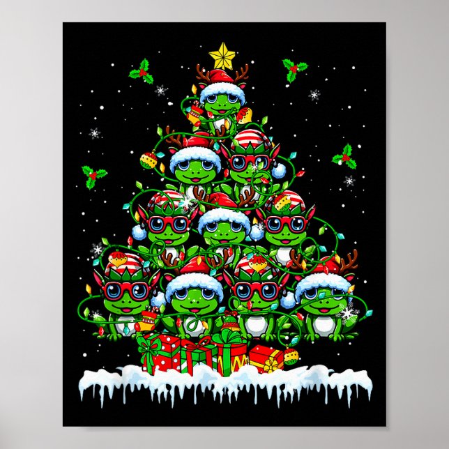 Affiche Group Santa Reindeer Elf Frogs Xmas Tree Colorful  (Devant)