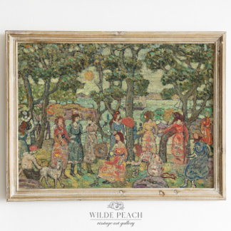 Affiche Groupe de femmes dans un parc Peinture Vintage