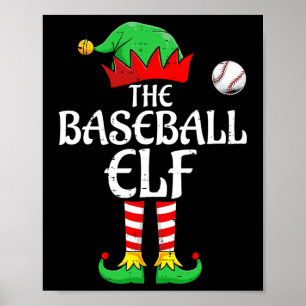 Affiche Groupe de jumelage des elfes de baseball Noël S