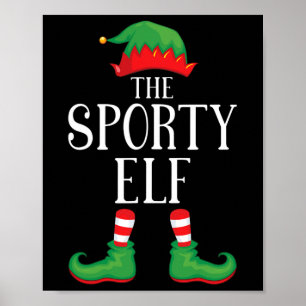 Affiche Groupe de jumelage des elfes sportifs Noël Famille