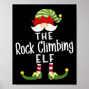Affiche Groupe de lutin d'escalade de roche Noël pyjama dr
