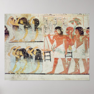 Affiche Groupe de personnes en deuil dans la procession