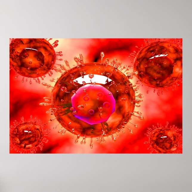 Affiche Groupe De Virus H5N1 Avec Vue Glasseuse 1 (Devant)