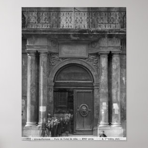 Affiche Groupe d'écoliers quittant l'Hôtel de Ville