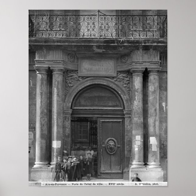 Affiche Groupe d'écoliers quittant l'Hôtel de Ville (Devant)