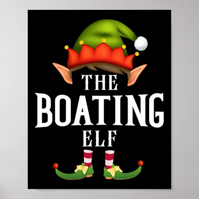 Affiche Groupe d'elfe navigant Fête de pyjama de Noël drôl (Devant)