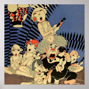 Affiche “Groupe d'ukulélé” Couverture de 1927 par J Carlos