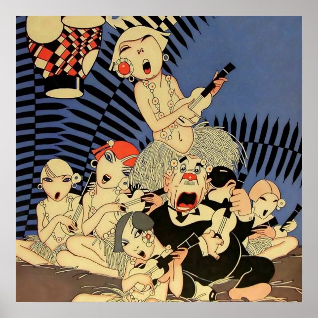 Affiche “Groupe d'ukulélé” Couverture de 1927 par J Carlos (Devant)