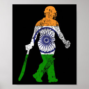 Affiche Groupe Inde Drapeau Équipe de Cricket Maillot Spor
