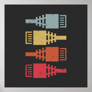 Affiche Groupe LAN de l'ingénieur réseau Geek de technolog