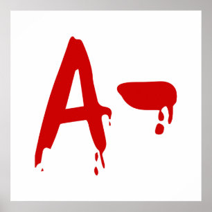 Affiche Groupe sanguin A - Hôpital d'horreur négatif