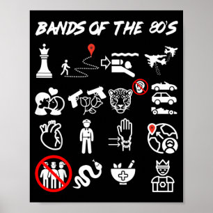 Affiche Groupes de Pop Rock Emblématiques et Ringards des