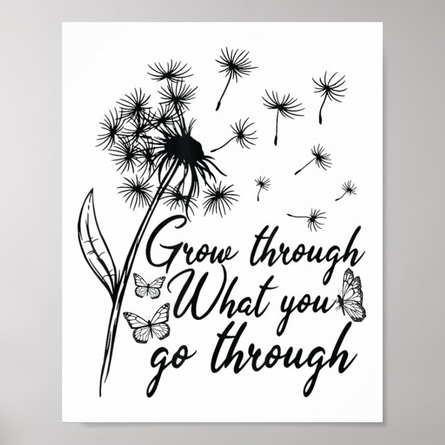 Affiche Grow Through What You Go Through Insrational Motiv (Devant)