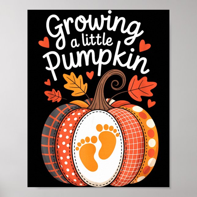 Affiche Growing A Little Pumpkin Maternity Pregnancy Thank (Devant)