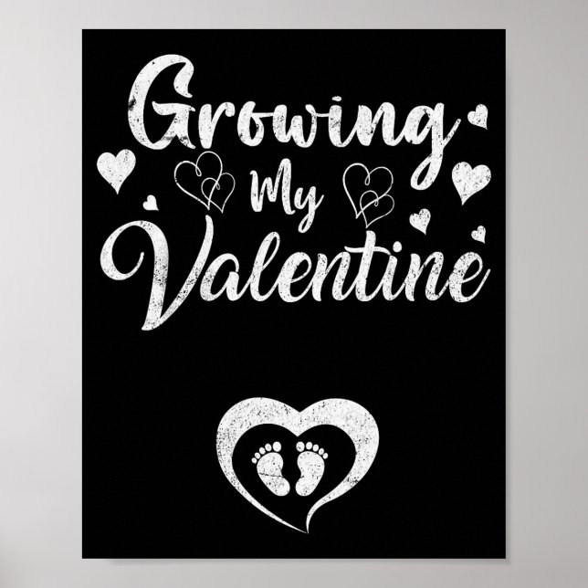 Affiche Growing My Valentine Pregnancy New Mom Valentines  (Devant)
