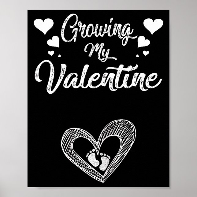 Affiche Growing My Valentine Pregnancy New Mom Valentines  (Devant)
