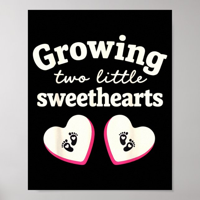 Affiche Growing Two Little Sweethearts Valentines Pregnanc (Devant)