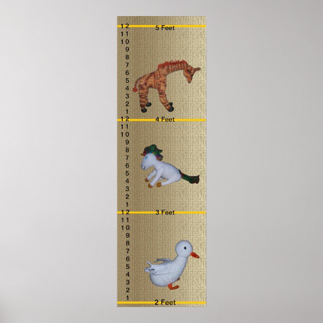 Affiche Growth Chart - Duck, Unicorn, Giraffe Dolls (Devant)