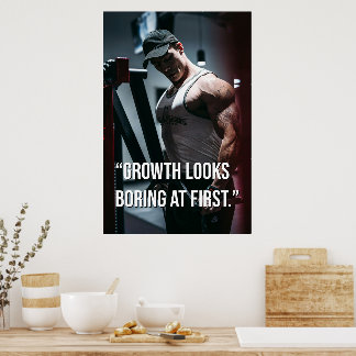 Affiche Growth Looks Boring at First Gym Motivation Quote