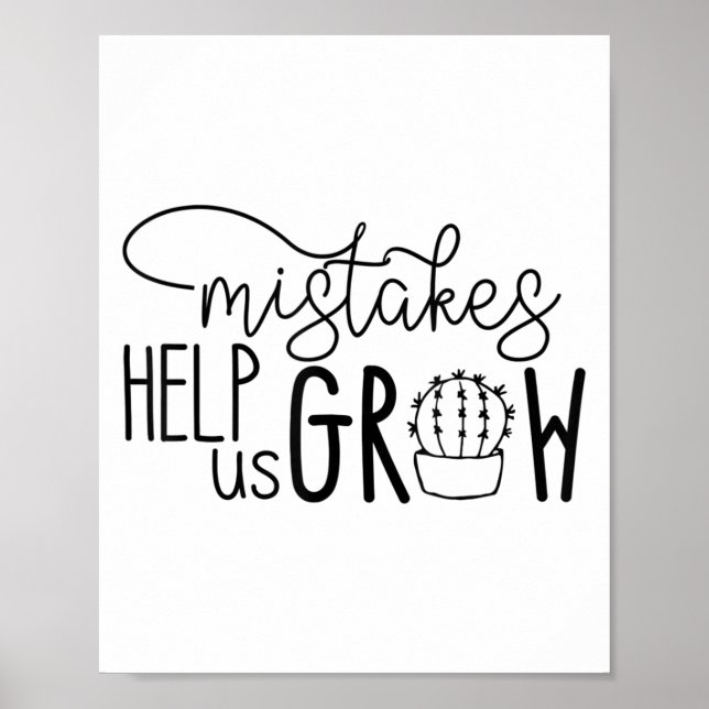 Affiche Growth Mindset Teacher Mistakes Help Us Grow Men W (Devant)