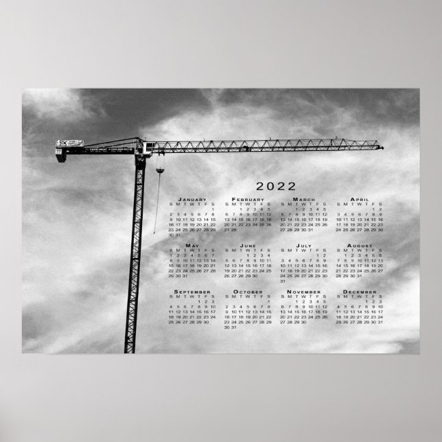 Affiche Grue de construction 2022 Calendrier Beaux-Arts Ph (Devant)