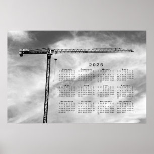 Affiche Grue de construction de beaux-arts Photo Calendrie