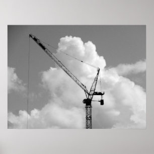 Affiche Grue de cumulonimbus - noire et blanche