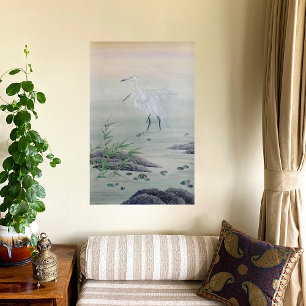 Affiche Grues dans la rivière Chinoise