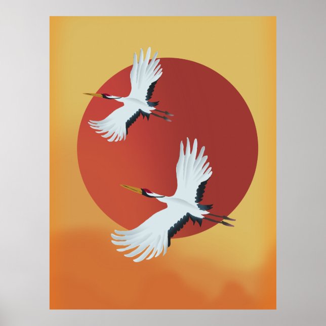 Affiche Grues japonaises (Devant)