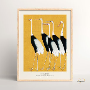Affiche Grues rouges de la Couronne japonaise volent Ogata