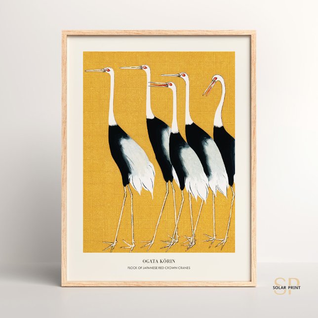 Affiche Grues rouges de la Couronne japonaise volent Ogata (Créateur téléchargé)