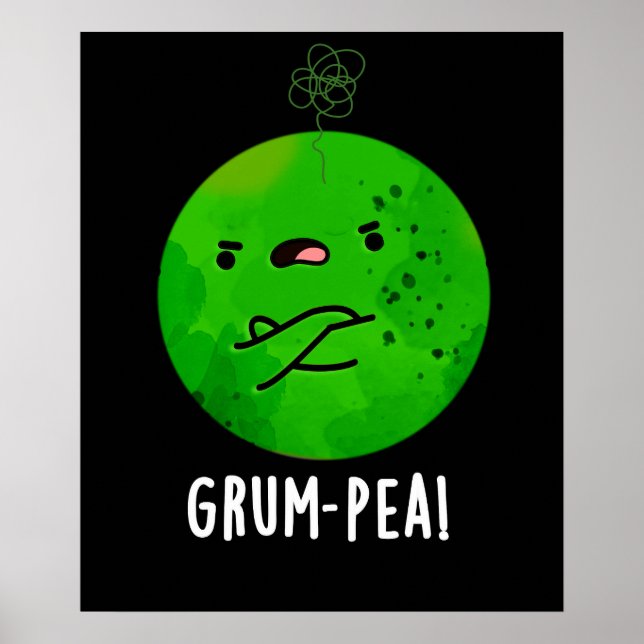 Affiche Grum pea Funny Veggie Pun Dark BG (Devant)