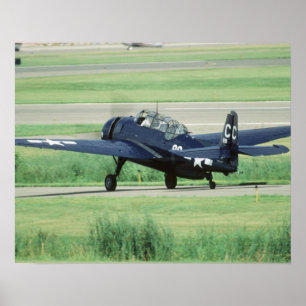 Affiche Grumman TBF/TBM Avenger torpilleur embarqué sur po