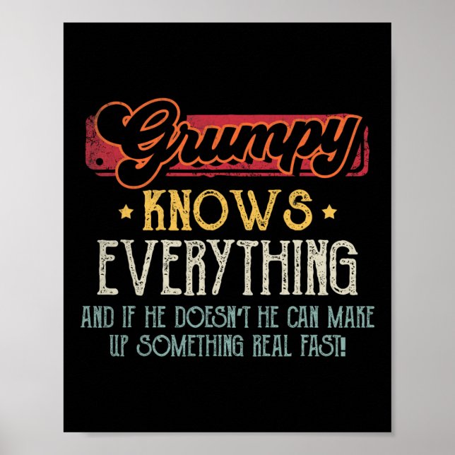 Affiche Grumpy connaît tout Funny Grumpy Fête des pères G (Devant)