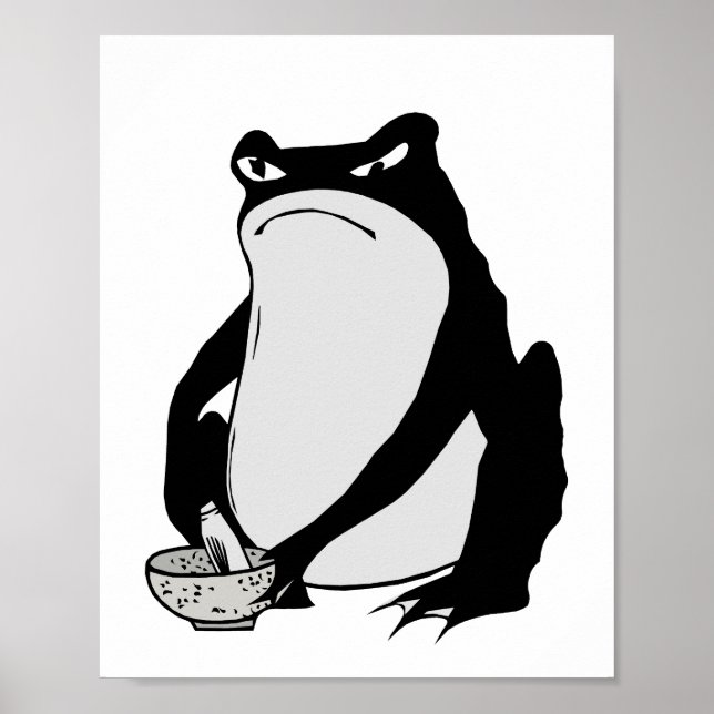 Affiche Grumpy Frog dessin art japonais par Matsumoto Hoji (Devant)