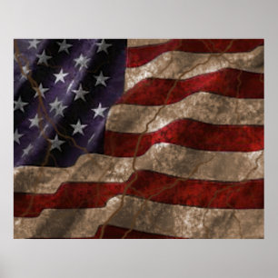 Affiche Grunge American Flag