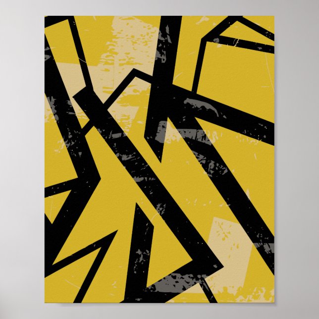 Affiche Grunge conception géométrique Abstraite (Devant)