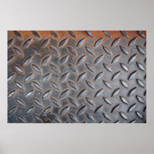 Affiche grunge diamond metal background, Welded steel surf