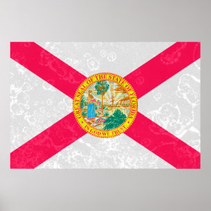 Affiche Grunge du drapeau de l'État de Floride