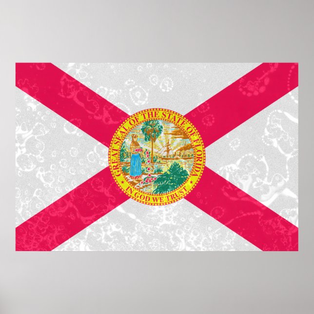 Affiche Grunge du drapeau de l'État de Floride (Devant)