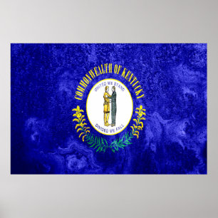 Affiche Grunge du drapeau de l'État du Kentucky