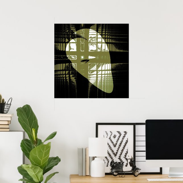 Affiche Grunge Esthétique Fractage Art (Bureau à domicile)