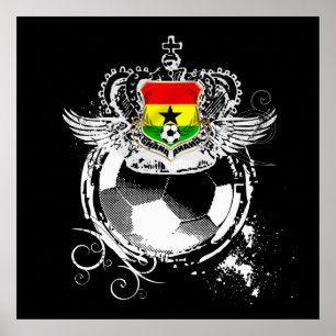 Affiche Grunge Ghana Black stars Warriors Kings Cadeaux