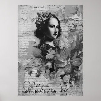 Affiche Grunge Lady Collage 1 Personnalisez ce Modèle