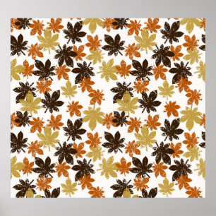Affiche Grunge Leaf : Motif Arrière - plan sans couture.