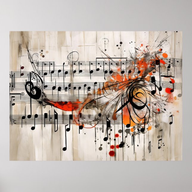 Affiche Grunge Music Score (Devant)